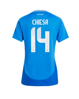 Italia Federico Chiesa #14 Maglia Gara Casa Repliche Europei 2024 Donna